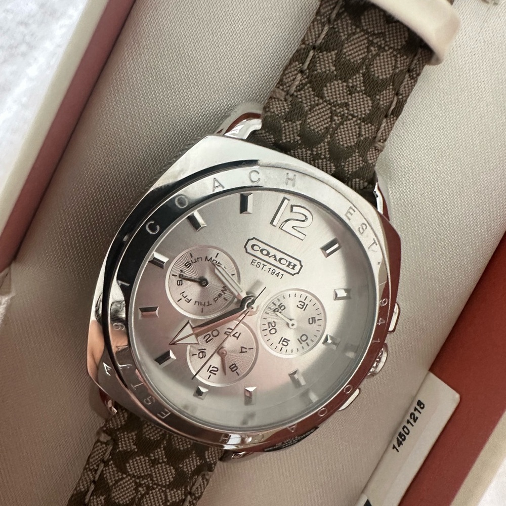 Coach Silver and Brown Men's Watch